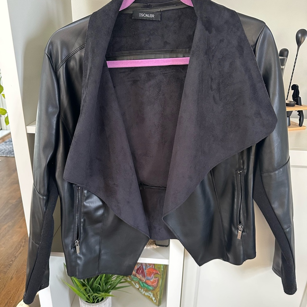 ESCALIER Faux black Leather Jacket